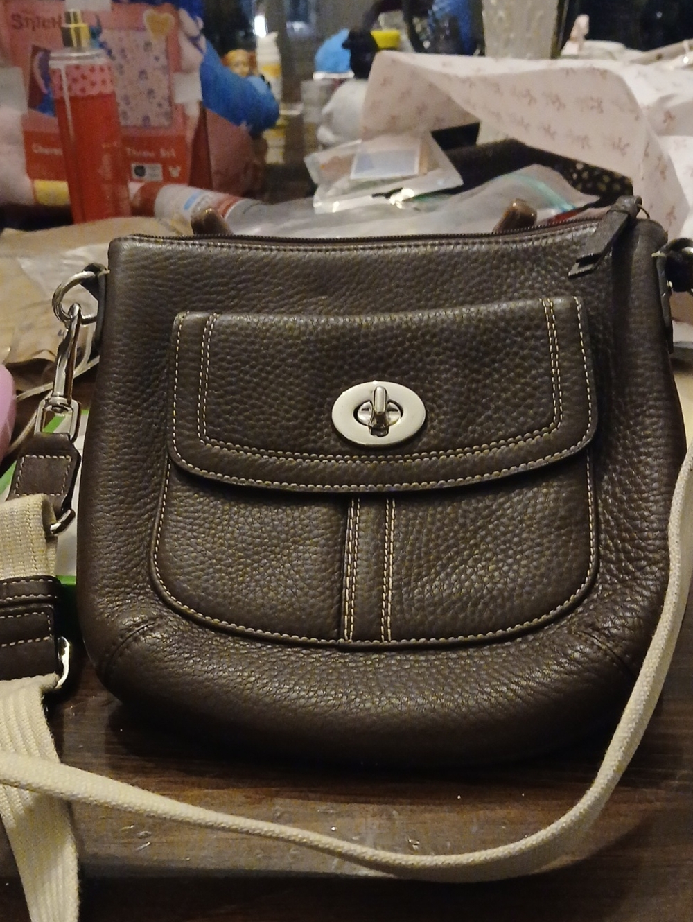 Coach Hamilton Swingpack Pebbled Leather Crossbody Soho Minimalist Vintage EUC